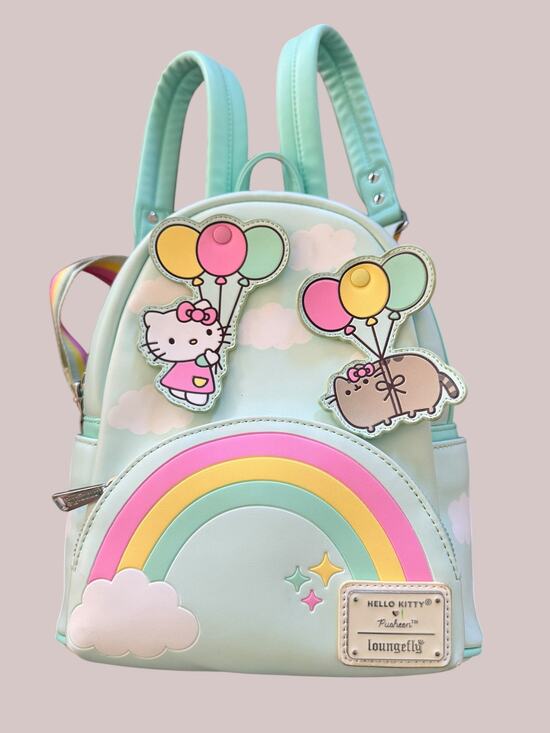 Loungefly X Hello Kitty Handbags - SOLD—Loungefly Hello Kitty x Pusheen Balloons & Rainbow Mini Backpack-SOLD